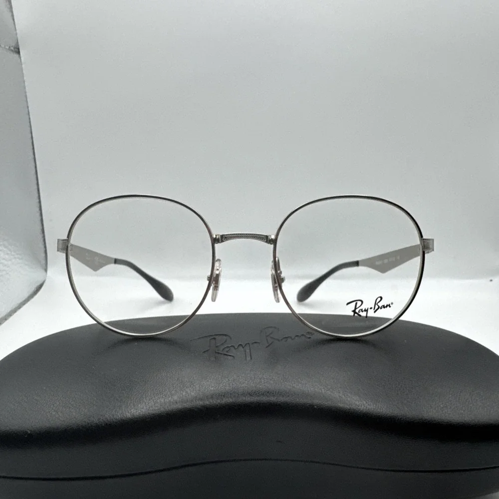 New Ray-Ban Frames Silver Round Titanium Unisex Eyeglasses rb6343 2595 47 19 140